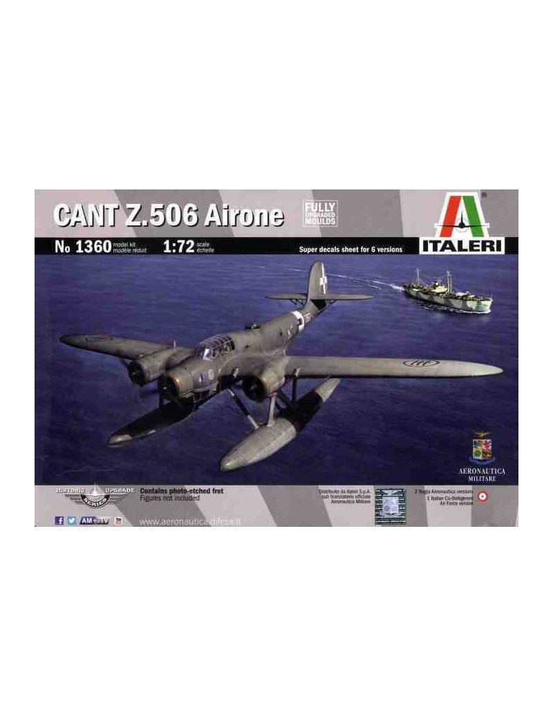 CANT Z.506 AIRONE 1/72. Fabricante Italeri. Modelismo Aviones. Kit Maqueta Avión Militar. Bilti Hobby.