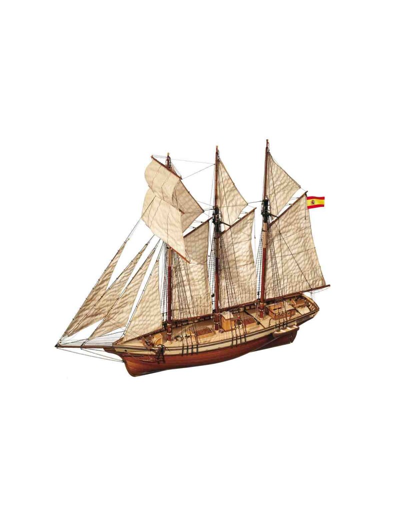 Barco Estático de Época en Madera, CALA ESMERALDA. 1/58