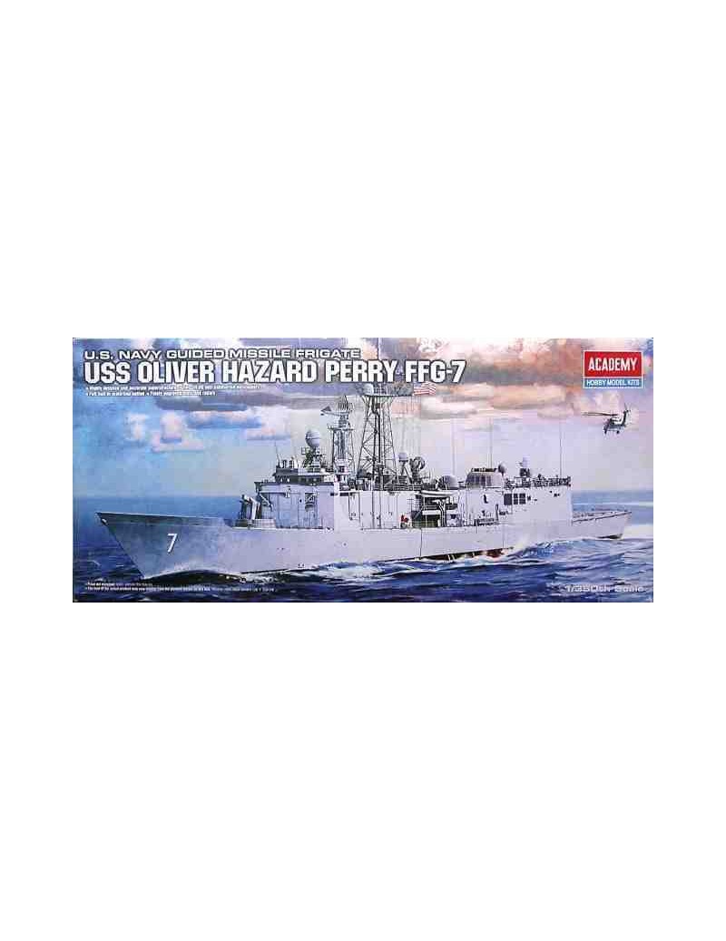 Barco Estático de Plástico USS HAZARD PERRy FFG-7 Escala 1/350 fabricante Academy