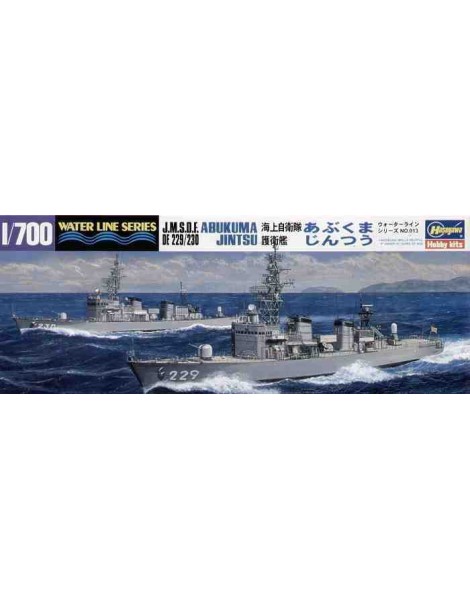 Barco Estático Militar de Plástico, destructores ABUKUMA - JINTSU , Escala 1/700 fabricante Hasegaw