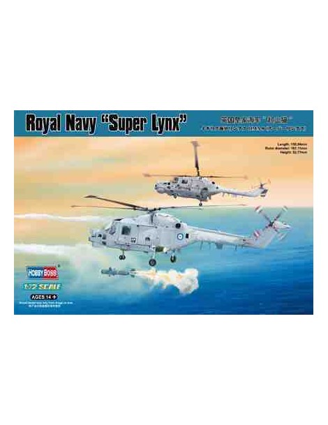 Helicóptero Estático de Plástico, LyN x HMA8 (súper lyn x ) ROyAL NAVy Escala 1/72