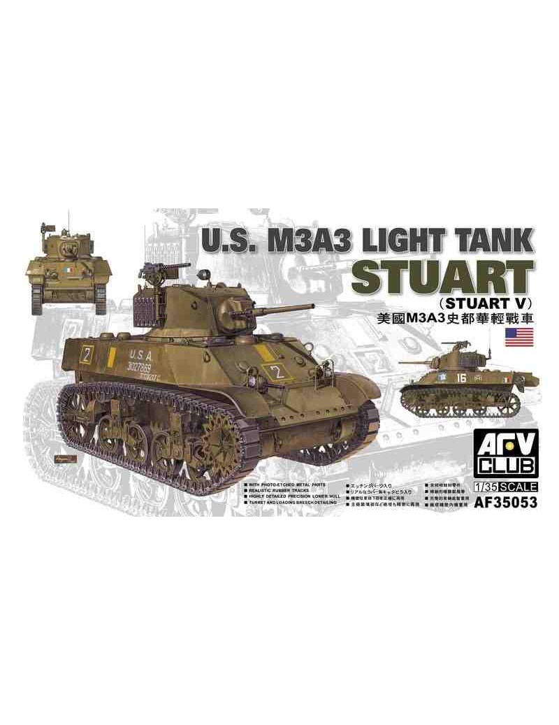 Tanque Estático de Plástico, STUARD V U.S. M3A3 , Escala 1/35 fabricante AFV Club. Maqueta Tanque Militar. Bilti Hobby