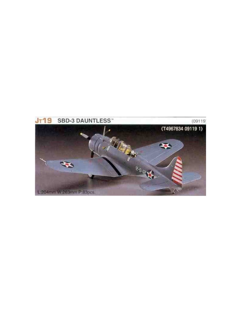 Avión Estático de Plástico, SBD-3 DAUNTLESS , Escala 1/48, fabricante Hasegawa. Modelismo Aviones. Bilti Hobby.