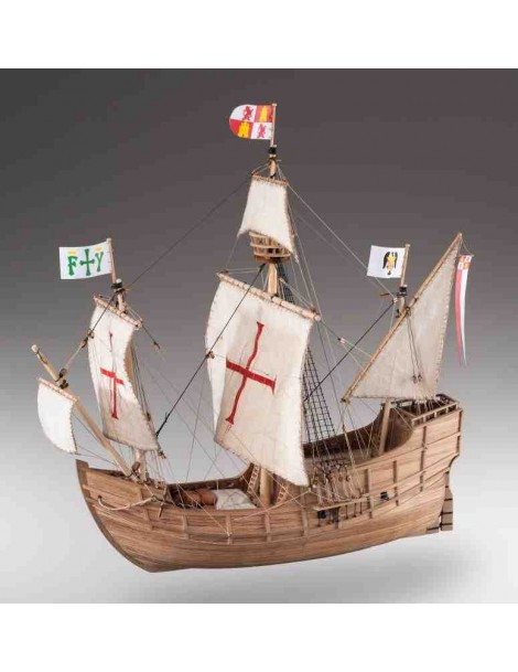 Barco Estático de Época en Madera, CARABELA STA. MARIA 1492 , Escala 1/72 + LIBRO