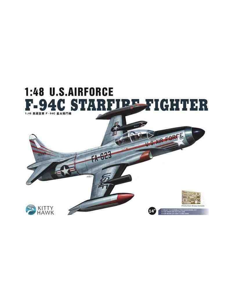 Avion Estatico de Plastico, F-94C STARFIRE FIGHTER , Escala 1/48, fabricante Kitty Hawk