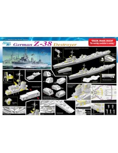 Barco Estático de Plástico, GERMAN Z-38 Destructor , Escala 1/350 fabricante Dragon