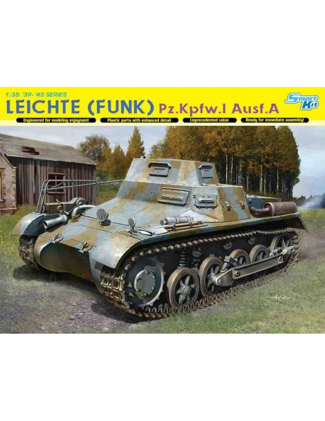 Tanque Estático de Plástico,  LEICHTE (FUNK) Pz.Kpfw.I Ausf.A , Escala 1/35 fabricante Dragon. Modelismo Tanques. Bilti Hobby.