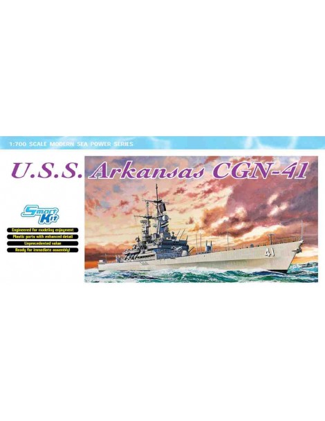 Barco Estático de Plástico, USS ARKANSAS CGN-41 , Escala 1/700 fabricante Dragon. Maqueta Barco Militar. Bilti Hobby