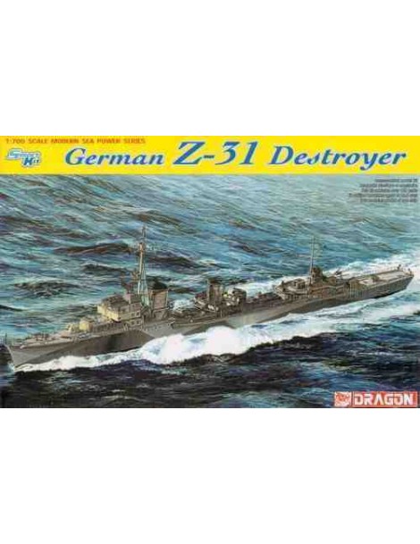 Barco Estático de Plástico, GERMAN Z-31 deSTROyER , Escala 1/700 fabricante Dragon