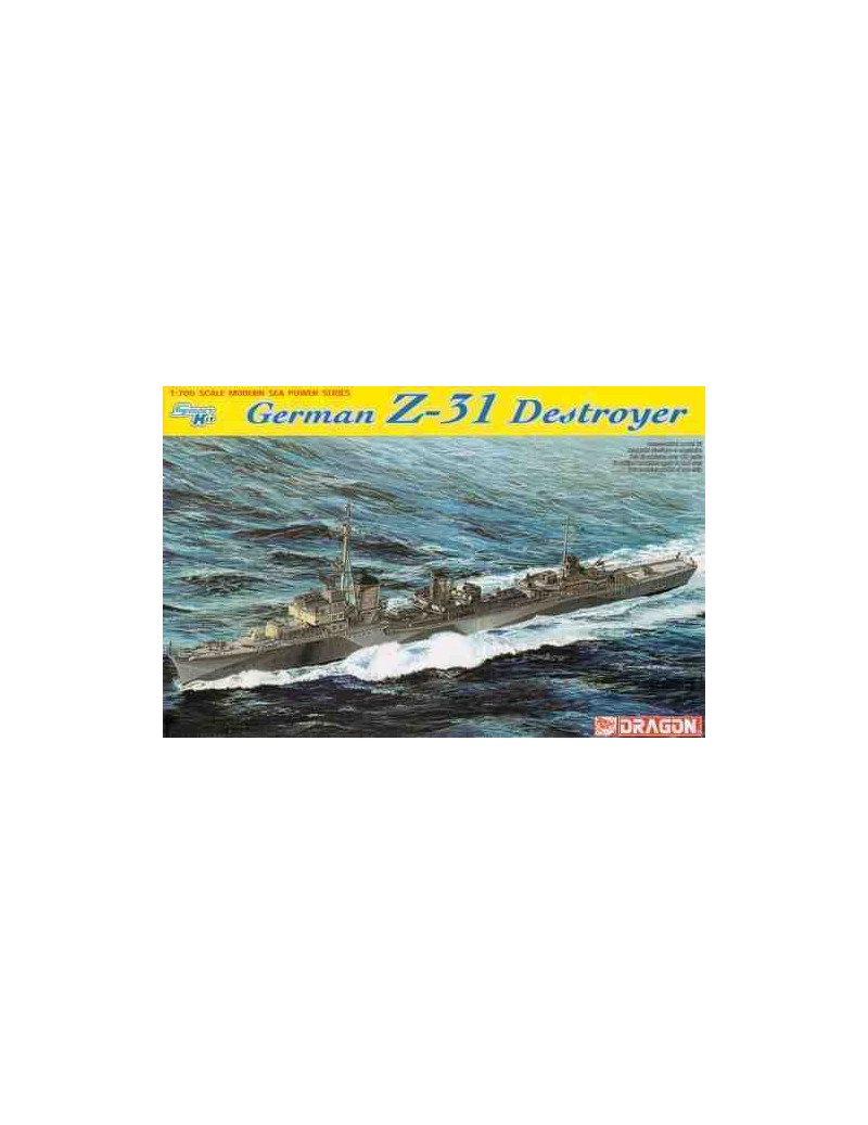 Barco Estático de Plástico, GERMAN Z-31 deSTROyER , Escala 1/700 fabricante Dragon