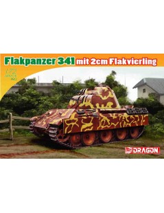 Tanque Estático de Plástico,  FLAKPANZER 341 MIT 2 cm FLAKVIERLING , Escala 1/72  fabricante Dragon