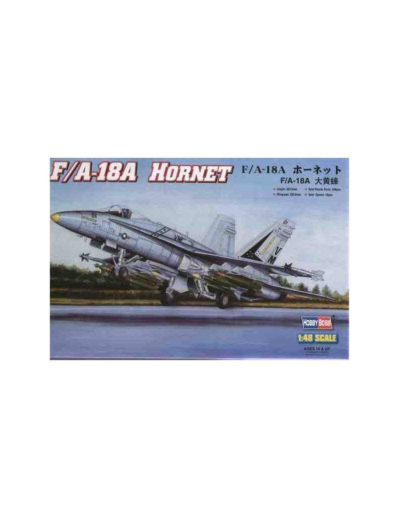 Avión Estático de Plástico, F/A-18A HORNET calcas Esp. Escala 1/48 fabricante Hobby Boss