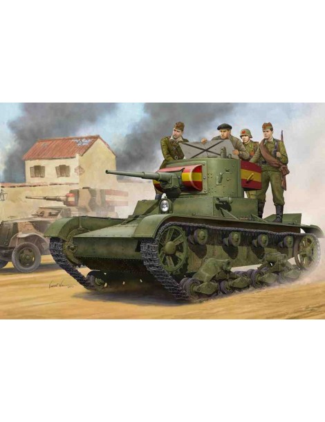Tanque Soviético liguero T-26 Mod.1935 1/35. Maqueta Tanque Militar. Bilti Hobby