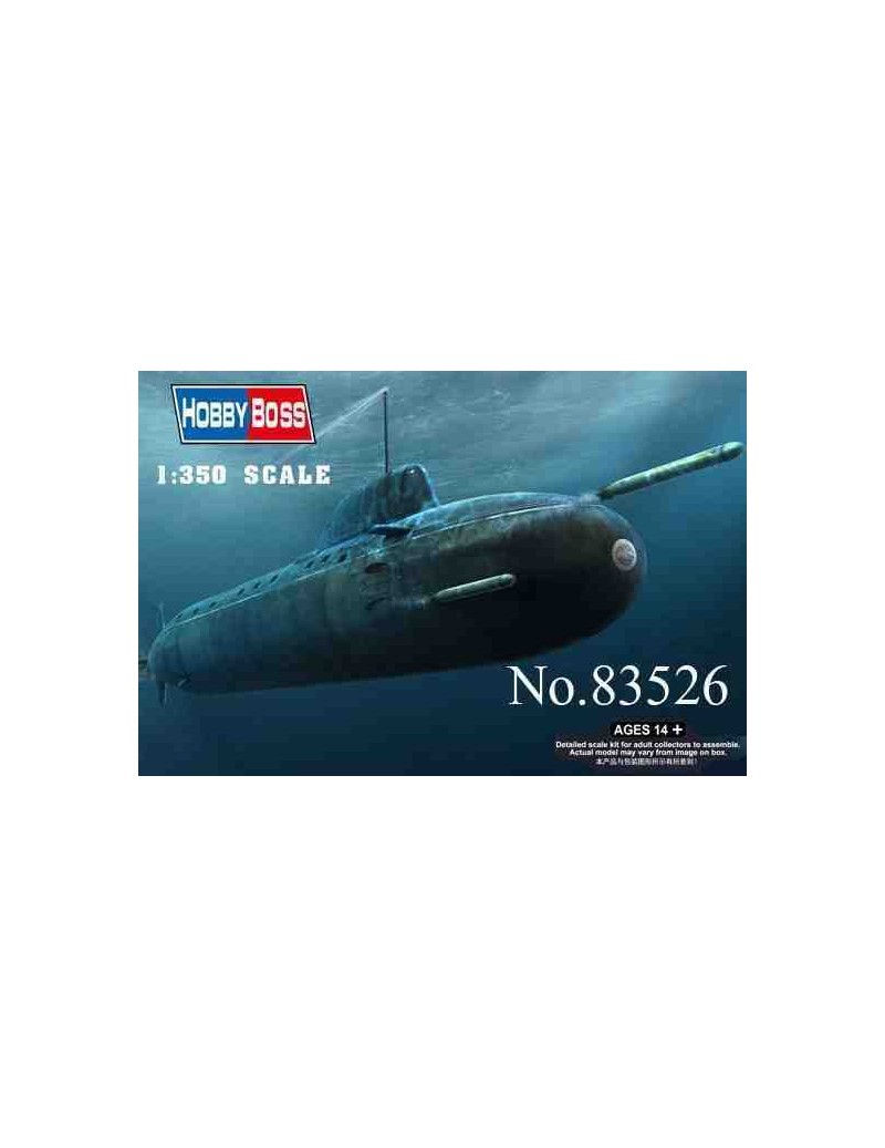 Submarino Estático de Plástico, RUSSIAN NAVy SSN yASen Escala 1/350 fabricante Hobby Boss