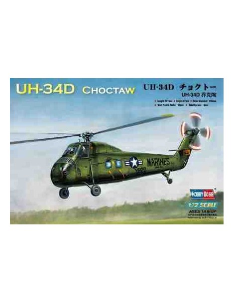 Helicóptero Estático de Plástico, UH-34D CHOCTAW Escala 1/72