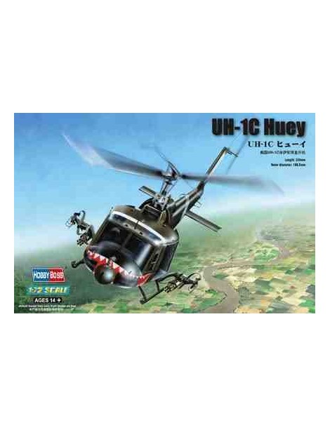 Helicóptero Estático de Plástico, UH-1C HUEy Escala 1/72