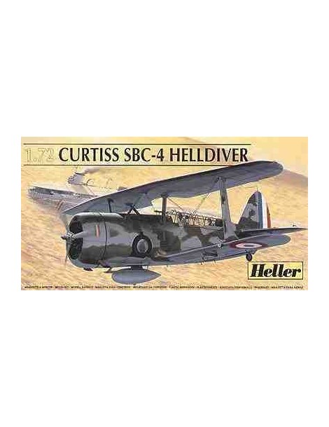 Avión Estático de Plástico, CURTIS SBC-4 HELLDRIVER , Escala 1/72  fabricante Heller. Maqueta avion. Bilti Hobby