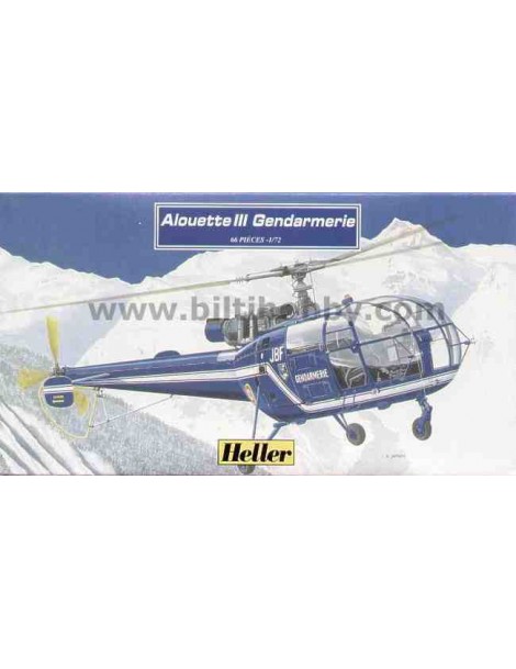Helicóptero Estático de Plástico, HELICOPTERO SA316 ALOUETTE III GenDARMERIE , Escala 1/72  fabrica
