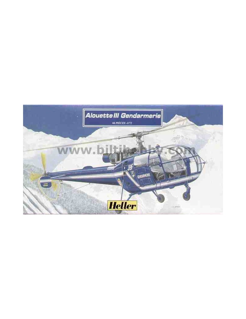 Helicóptero Estático de Plástico, HELICOPTERO SA316 ALOUETTE III GenDARMERIE , Escala 1/72  fabrica