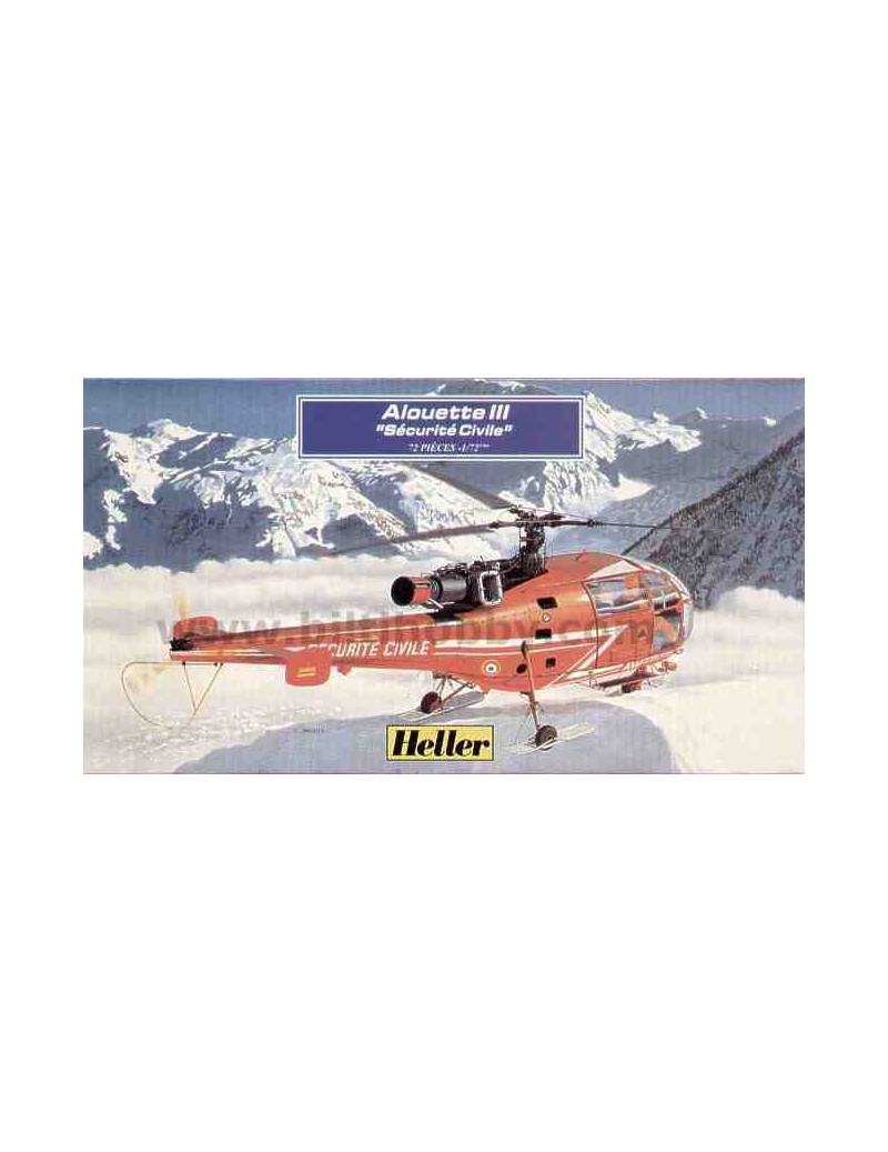 Helicóptero Estático de Plástico, HELICOPTERO SA316B ALOUETTE III SEGURITE CIVILE , Escala 1/72  fa