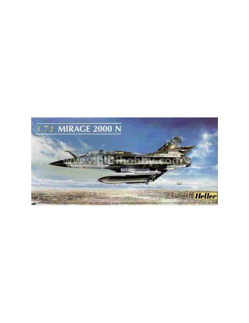 Avión Estático de Plástico, MIRAGE 2000N , Escala 1/72  fabricante Heller. Modelismo Aviones. Maqueta Avion.