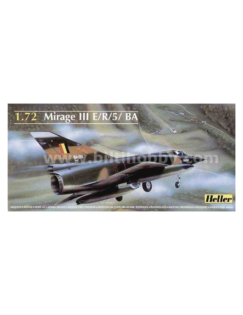 Avión Estático de Plástico, MIRAGE III E , Escala 1/72  fabricante Heller. Modelismo Aviones.  Maqueta Avion. Bilti Hobby.