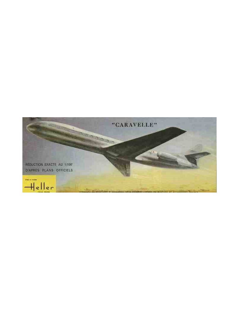 Avión Estático de Plástico, CARAVELLE , Escala 1/100 EDICION LIMITADA y NUMERADA. Maqueta avion. Bilti Hobby.