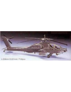 Helicóptero Estático de Plástico, AH-64A APACHE , Escala 1/72  fabricante Hasegawa. Modelismo Helicópteros. Bilti Hobby.