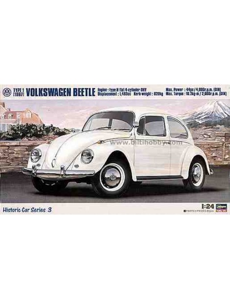 Coche Estático Volkswagen BEETLE 1967 , Escala 1/24 fabricante Hasegawa. Modelismo Coches Estáticos. Bilti Hobby.