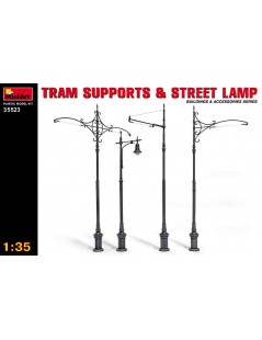 TRAM SUPPORTS AND STREET LAMPS 1/35. Bilti Hobby