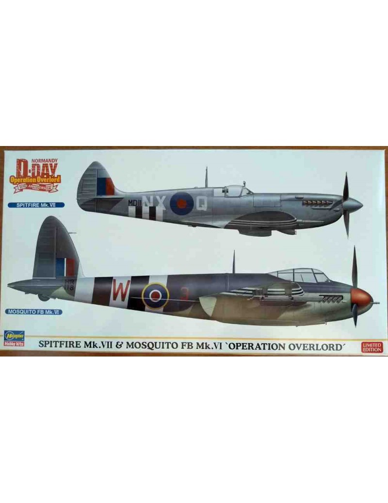 Avión Estático de Plástico, SPITFIRE MK.VII & MOSQUITO FB MK.VI , Escala 1/72  fabricante Hasegawa 