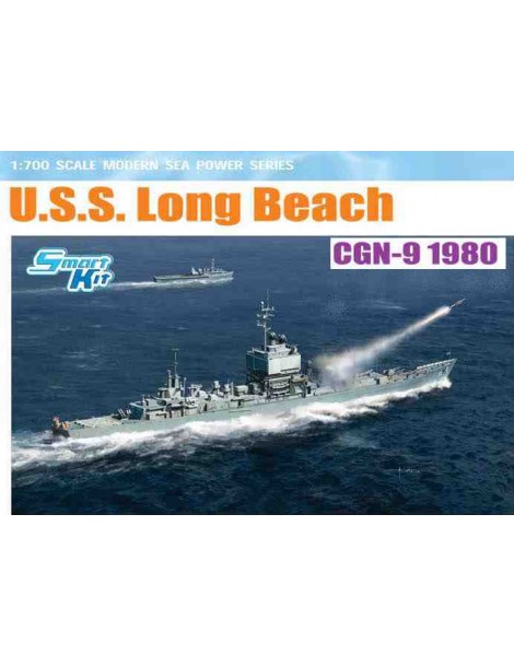 Barco Estático de Plástico, USS LONG BEACH , Escala 1/700 fabricante Dragon