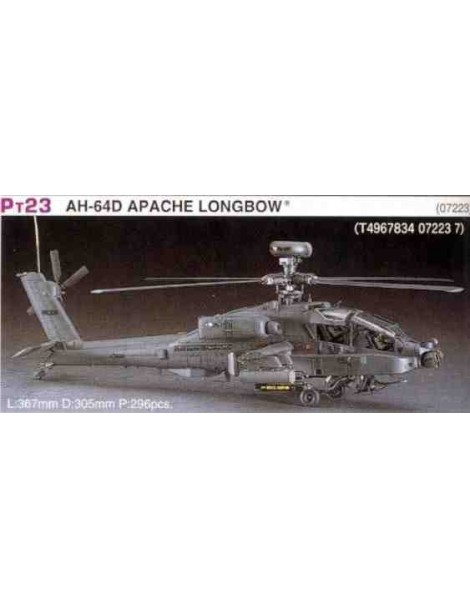 Avión Estático de Plástico, AH-64D APACHE , Escala 1/48, fabricante Hasegawa