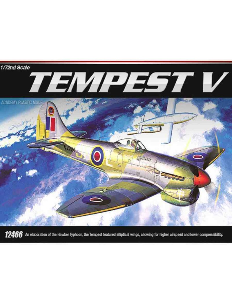 Avión Estático de Plástico, Tempest V , Escala 1/72  fabricante Academy