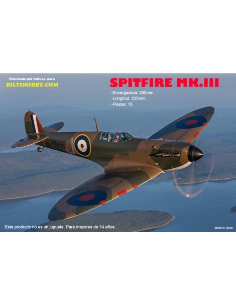 AVION MADERA BALSA SPITFIRE